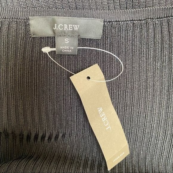 J. Crew Ribbed Squareneck Sweater Dress in Black Size Small NWT - Picture 11 of 13